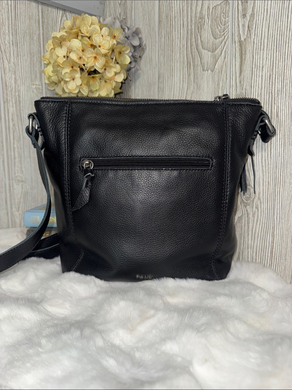 The Sak Black Pebbled Leather Crossbody Bag
